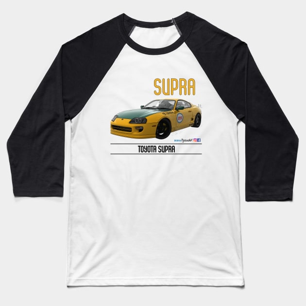 Supra Drift Classic Yellow Baseball T-Shirt by PjesusArt